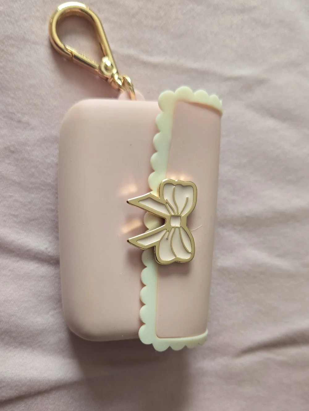 Pink Bow Silicone Keychain Case, Airpod Case, Or Bag Charm Women's Accessories